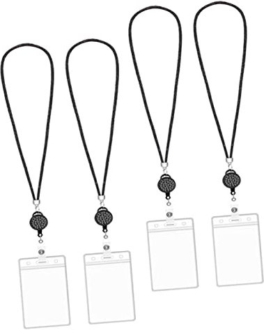 TEHAUX Badge Identificativo Con Cordino Custodia Per Carte d Identità Ufficio e Scuola Leggera e Protettiva Per Gli Utenti