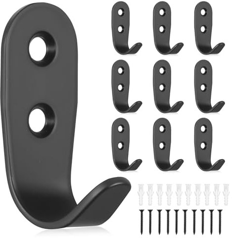 BATENGKEJI 10 Pcs Ganchos Percheros de Pared, Colgadores Perchas Gancho Pared, Ganchos para Colgar Ropa, Llaves, Sombreros, Toallas, Bolsos, Albornoces, Dormitorios, Cocinas y Baños (Tamaño Pequeño)