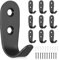 BATENGKEJI 10 Pcs Ganchos Percheros de Pared, Colgadores Perchas Gancho Pared, Ganchos para Colgar Ropa, Llaves, Sombreros, Toallas, Bolsos, Albornoces, Dormitorios, Cocinas y Baños (Tamaño Pequeño)
