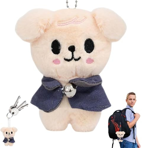 WELLXUNK Stray Kids Puppe, Stray Kids Plüschpuppe Schlüsselanhänger, Stray Ki-ds Kuscheltier, Entzückender Plüsch-Rucksack-Anhänger (C)