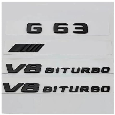 HOKOUPNZNT for G63 AMG W463 W464 G 63 V8 BITURBO Style 3D ABS Glossy Black Car Rear Trunk Letters Badge Emblem Logo Stickers Abzeichen(AMG)