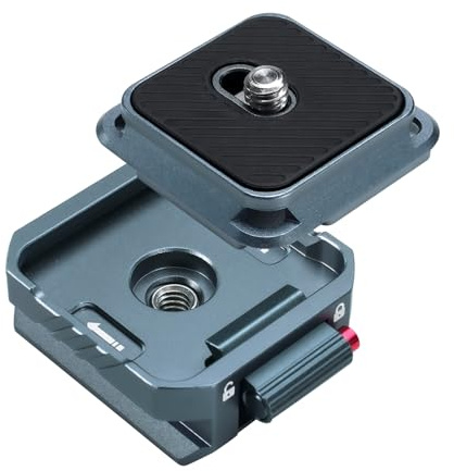 LEAPLIEXT Camera Quick Release Plate Kit, Metal Arca-Swiss Quick Release Plate, with 1/4 and 3/8 Screw Threads, with Safety Locking Device, Compatible with Tripods/Monopods/DJI Gimbal Sliders