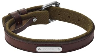 Fossil Herren Leder mit Schnallenverschluss Armband