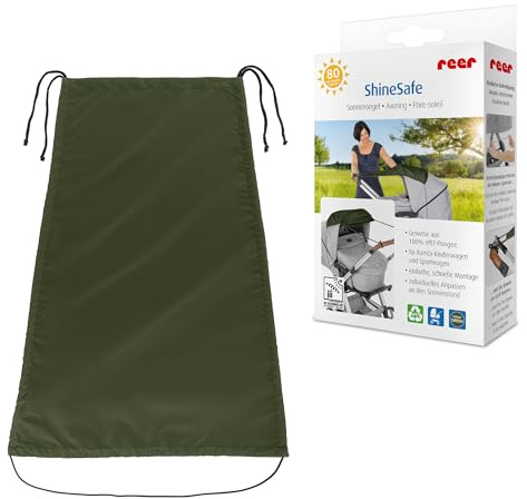 reer ShineSafe Sonnensegel | UV Schutz (UPF 80+) | universal passend für Kombi-Kinderwagen & Sportwagen | Sonnenschutz & Windschutz | aus 100% rPET-Pongee | Einfache Anbringung | Waldgrün