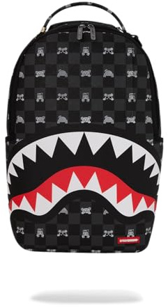 SPRAYGROUND Zaino Nero GRAY PEEKING CHARACTER CHECK DLXSV BACKPACK