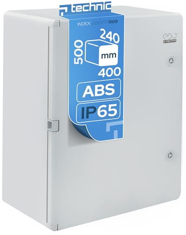 EDO Quadro Elettrico da Parete 400x500x240 mm IP65 Grigio ABS | Scatola di Distribuzione in con Piastra di Montaggio Zincata - Armadietto per Impianti Elettrici da Esterno e Interno