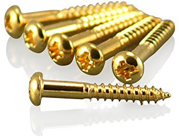 6 x VANSON Gold Dome Head Tremolo/Bridge Screws for Stratocaster Type Guitars (Gold)