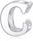 Alphabet-Anhänger, Anfangsbuchstabe, A-Z, aus 925er-Sterlingsilber, silberne Perlen, passend für Pandora-Anhängerarmbänder Letter C