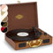 Auna Giradischi con Casse Stereo per Dischi in Vinile, Lettore Vinile a 3 Velocità di Riproduzione, Giradischi Vinili Vintage Portatile con Jack per Cuffie, Gira Dischi per Vinile con Porta USB, AUX