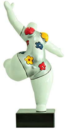 Statue Damen Figur weiße Tänzerin Blumendeko, – Style Pop Art – Artikel Modernes Design