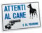CARTELLO SEGNALETICO TARGA TABELLA PVC ATTENTI AL CANE E AL PADRONE 20x30