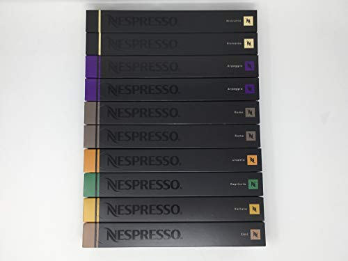 Nespresso - Variety Pack - 100 Capsules - Ristretto - Arpeggio - Roma - Livanto - Capriccio - Volluto - Cosi
