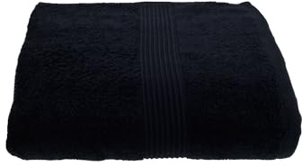 Julie Julsen Chemikalien-Frei Duschtuch 600g/m² Schwarz 70 x 140 cm 100% Baumwolle - Oeko TEX Std 100 Zertifizierung - Weich und Saugstark - Waschmaschinenfest