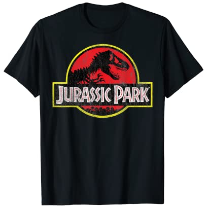 Jurassic Park Classic Red And Yellow T-Rex Logo T-Shirt