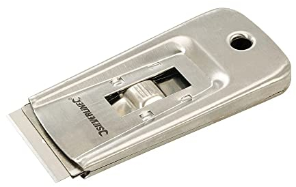 Silverline Retractable Steel Window Scraper 100mm (357487), Silver