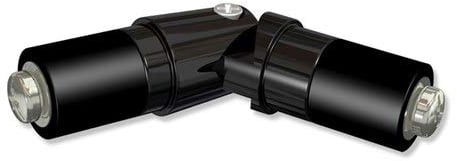 Interdeco Gelenkverbinder/Eckverbinder für Gardinenstangen 20 mm Ø, Schwarz aus Metall