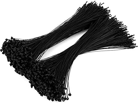 Yesallwas 1000pc 7 Inch Plastic Fastener Hang Tag Snap Lock Pin Security Loop for Retail Store Clothing Accessory Price Pins (7 Inch Black)