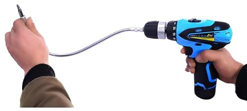 Jadeshay Flexible Extension Screwdriver Drill Bit Shaft Holder, 1/4 Flexible Drill Bit Shaft Extension for Pivoting Bit Tip Holder - Socket Extension Connecting Link, for Electronic Drill Screwdriver