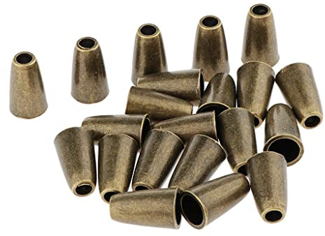 LOVIVER 20 Kordelenden aus aus Kordelstopper für und Kordeln bis 8mm, Bronze
