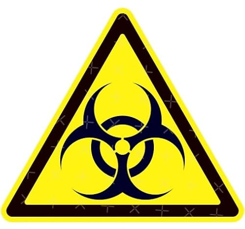 Biohazard Warnaufkleber, 140 mm, Covid Virus, biologische Gefahr, Dreieck, Vinyl-Aufkleber