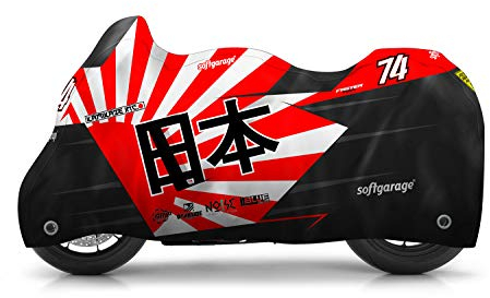 softgarage® Moto Race Design redsun Outdoor Motorradabdeckung Faltgarage Abdeckplane Schutzhülle Regenfest Winterfest Staubdicht 508-4042F22