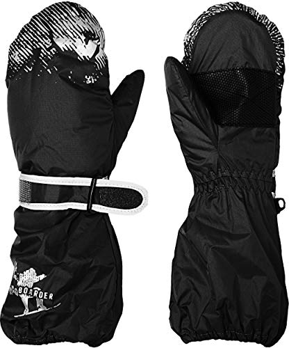 alles-meine.de GmbH Fausthandschuhe/Fäustlinge - Farbe & Größenwahl - Größe 2 bis 3 Jahre - mit langem Schaft - schwarz - LEICHT anzuziehen ! mit Daumen wasserdicht + atmungs..