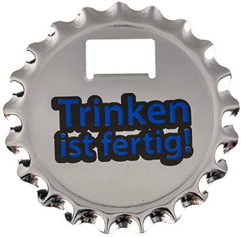 Flaschenöffner Bieröffner & Untersetzer Bierdeckel mit Magnet »Kronkorken« 10cm (Trinken ist Fertig)