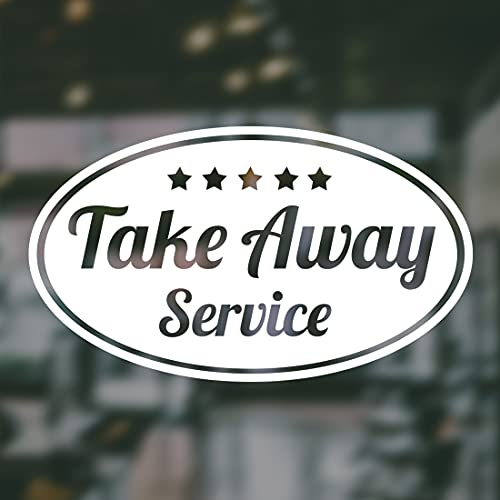 Comida para llevar Señal de ventana de servicio Take Away Cafe Signs Cafetería Wall Art Stickers Decoración de vinilo Lettering transfers Calcomanías placa de vidrio Etiqueta de la cocina Bar Pub