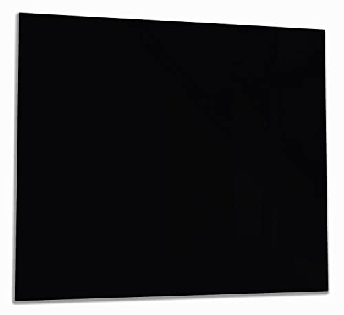 Wallario Herdabdeckplatte/Spritzschutz aus Glas, 1-teilig, 60x52cm mit 8mm hohen Füßen, für Ceran- und Induktionsherde, Schwarz