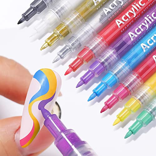 Nail Art Pen 10 Stück, 3 in 1 One Step Nail Gel Pen Schnell Trocknend Nail Graffiti Pen Nagellack Stift Nail Art Painting Pen Nagelkunststift Nagellack Stift DIY Nagelkunst Geschenke für Frauen