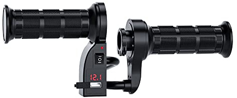 Baceyong 12V elektrisch beheizte Griffabdeckung für Lenker von 2,2 cm Motorrad-Scooter-Offroad-Motorboot, mit unabhängigem 3-Gang-Schalter