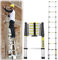 Randaco 3.2M Scala Telescopica in Alluminio, Multiuso Allungabile Scaletta Alluminio, Scala Telescopica Antiscivolo, Leggero e Flessibile, Carico Massimo 150 kg