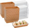 Dicunoy 100 Pack Paper Charcuterie Boxes with Clear Lids, Disposable Sandwich Boxes, Swiss Roll Cake Containers, Rectangle To Go Boxes for Sushi, Snack, Cookie, Fruits, Pastry, Desserts