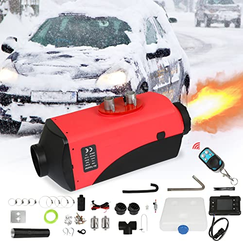 Cecaylie - Calentador de aire diésel (12 V, 5 KW, calefactor de estacionamiento diésel, interruptor LCD, aire diesel, calefacción, para coche, autocaravana, barco, camión, autobús