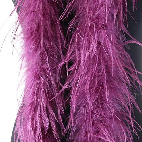 ISAKEN Federboa 200 cm, Boa Federn Feder-Schal Verkleidung einfarbig Federdichten Flauschige Girlande Straußenfedern für Damen Kinder Karneval Fasching Stola Kostüm Party Heimdekoration
