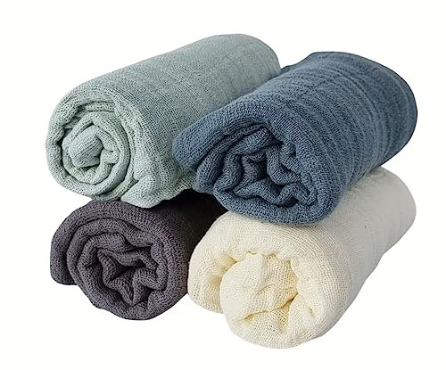 Pippi Babywear Mulltücher 4er Pack Spucktücher GOTS Bio Musselin Windeln (Glacier)