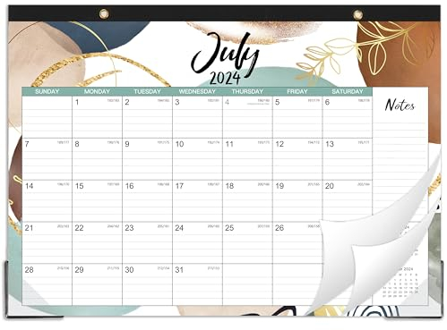 Tischkalender 2023–2024 – Juli 2023 – Dez 2024, 18 Monate großer Schreibtischkalender, 43,2 x 30,5 cm, Kalender 2023–2024 mit Eckenschutz, großen linierten Blöcken, dickem Papier, To-Do-Liste &