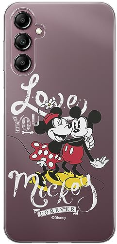 ERT GROUP Handyhülle für Samsung A14 4G/5G Original und offiziell Lizenziertes Disney Muster Mickey & Minnie 001 optimal an die Form des Handy angepasst, teilweise transparent