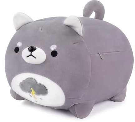 Shiba Inu Plüschtier Süße Plüsch Spielzeug, Molliger Grau Corgi Kuscheltier Weiches Hundekissen zum Schlafen und Umarmen Kawaii Welpe Plüsch Puppe für Jungen und Mädchen, Kindertag Weihnachten, 50cm