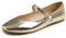 Feversole Mary Jane Lack Damenschuhe Flache Pumps geschlossen Bequeme Schuhe Helles Gold 40
