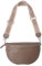 Große Crossbody Gürteltasche aus 100% Leder Umhängetasche Schultertasche mit breitem Gurt - Jaime (dark taupe)