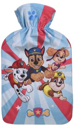 Take Care - La Paw Patrol Wärmflasche mit Bezug, Wärmflasche für Therapie, Warmwasser, Gummi, kalt, Winter, Kinder, Erwachsene