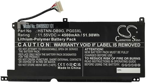 vhbw batteria compatibile con HP Gaming Pavilion 15-DK0049TX notebook (4500mAh, 11,55V, Li-Poly)