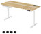 VASAGLE Höhenverstellbarer Schreibtisch elektrisch, 160 x 70 cm Tischoberfläche, Memory-Funktion mit 4 Höhen, mit Steckdosen und Stoffschublade, goldeichenfarben-wolkenweiß LSD116N01
