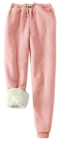 EMATOP Warehouse Deals Angebote Jogginghose Damen Warme Fleece Sporthosen Winter Thermo Gefütterte Sweatpants Lang Baumwolle Freizeithose Elastische Taille Laufhose mit Taschen Yogahose