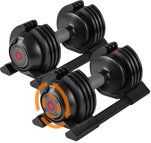 Roinoim 5-in-1 verstellbares Kurzhantel-Set, 10 kg, Paar Hantel mit rutschfestem Metallgriff für Übung und Fitness, schnelle Anpassung des Gewichts für Ganzkörpertraining, Fitness