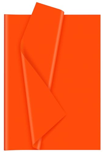 Bouiexye Orange Seidenpapier für Geschenktüten 60 Blatt Seidenpapier Bulk 51x37cm Weihnachten Seidenpapier zum Verpacken Verpackungspapier für Füller Blumen Geburtsta Hochzeit Dekor