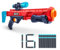 X-Shot Hawk Eye Blaster - Pump Action Blaster mit knickbarem Lauf, Zielfernrohr & 16 Darts