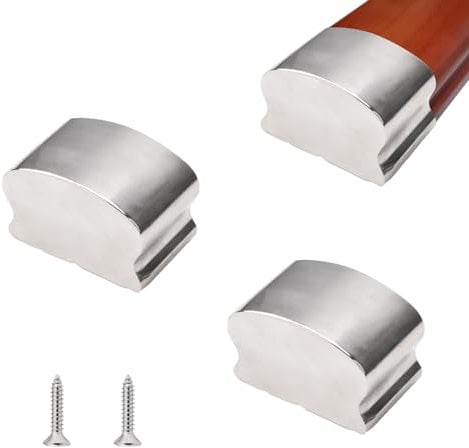 UFURMATE Handrail End Cap, 2PCS Stainless Steel Horseshoe Shaped Handrail End Caps Staircase Steps Hand Rail End Cover Handrail Fittings Protectors