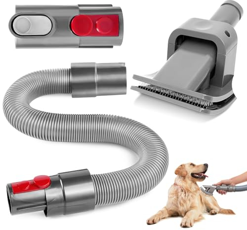 KEEPOW Brosse pour Chien pour Dyson V11 V10 V8 V7 V6, Brosse à Poils d'animaux pour aspirateur Dyson avec Tuyau d'extension et Adaptateur, kit de toilettage pour Animaux domestiques 921001-01